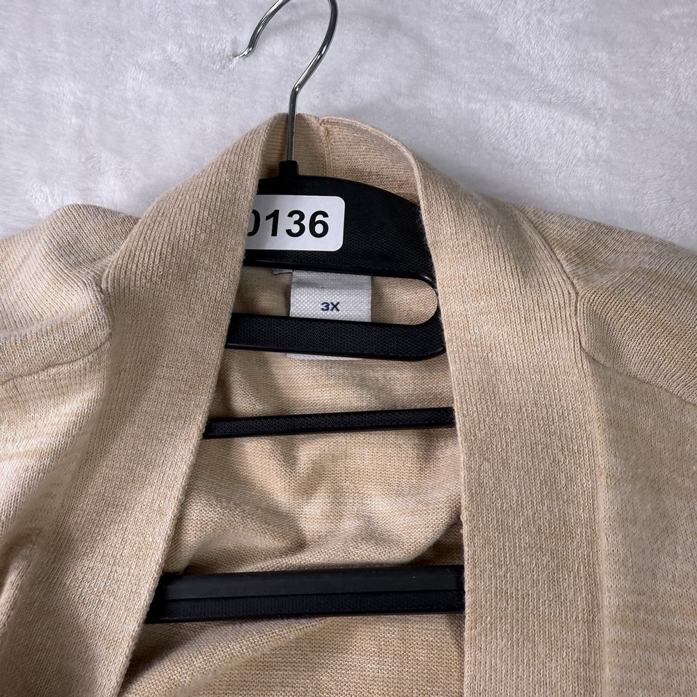Duluth Trading Duster Cardigan Womens 3X Plus Beige Open Front Cotton Minimalist - Picture 11 of 11